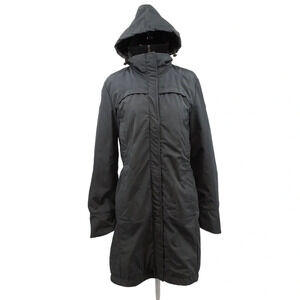 Post Card Windbreaker Puffer Rain Jacket Womens 4 Thermal Hooded Gray‎